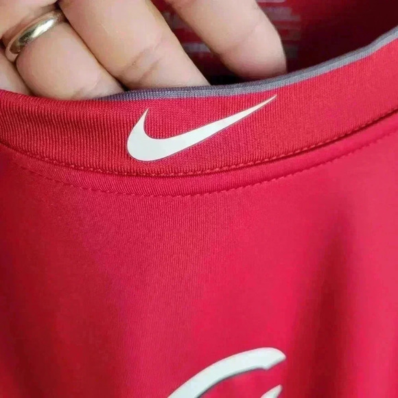 Nike Pro Combat Authentic Men's Shirt Size XL Short Sleeve Red/Grey Crew Neck - Picture 13 of 13